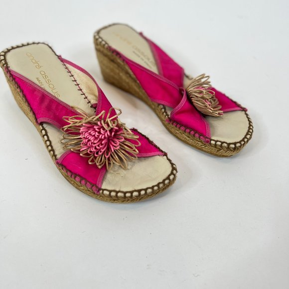 Andre' Assous 9 Womens Hot Pink Wedges Shoe - Picture 1 of 13